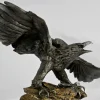 P. Brunelle, Weißkopfseeadler-Skulptur, 20. Jh., Zinn