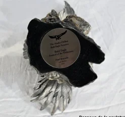 P. Brunelle, Weißkopfseeadler-Skulptur, 20. Jh., Zinn