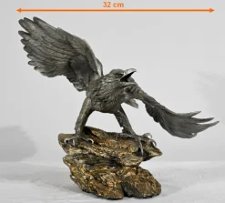 P. Brunelle, Weißkopfseeadler-Skulptur, 20. Jh., Zinn
