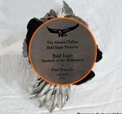 P. Brunelle, Weißkopfseeadler-Skulptur, 20. Jh., Zinn