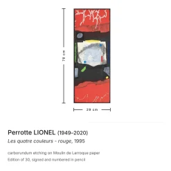 Perrotte Lionel, Les Quatre Couleurs - Rouge, 1995, Carborundum Radierung