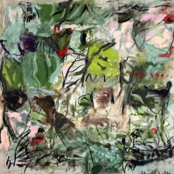 Petra Schott, In The Hammock, Farbe auf Leinwand, 2025