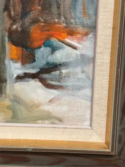 Pia Hesselmark-campbell, The Forge, 1960er, Ölgemälde auf Leinwand, gerahmt