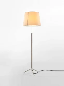 Pie de Salón G1 Stehlampe in Beige & Chrom von Jaume Sans