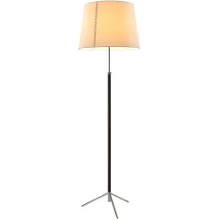 Pie de Salón G1 Stehlampe in Beige & Chrom von Jaume Sans