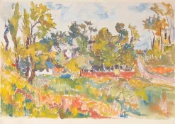 Pierre Lambert Lamy, Französische Landschaft, Aquarell, Mitte 20. Jh.