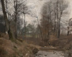 Pierre Pignolat, Fischer am Flussufer, 1890er-1900er, Öl auf Leinwand