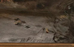 Pierre Pignolat, Fischer am Flussufer, 1890er-1900er, Öl auf Leinwand