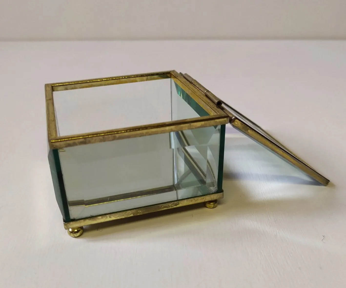 Pietro Chiesa zugeschriebene kleine Glasdose für Fontana Arte, 1950er