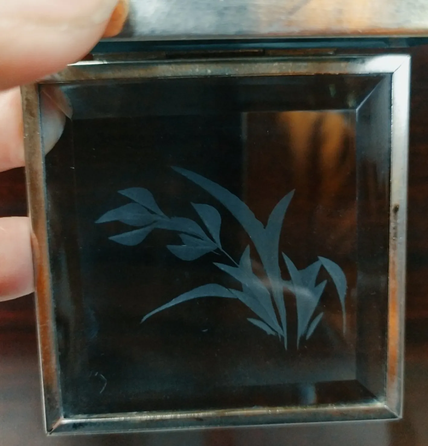 Pietro Chiesa zugeschriebene kleine Glasdose für Fontana Arte, 1950er