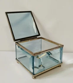 Pietro Chiesa zugeschriebene kleine Glasdose für Fontana Arte, 1950er
