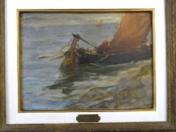Pietro Fragiacomo, Vela, 1910er, Öl auf Karton, gerahmt