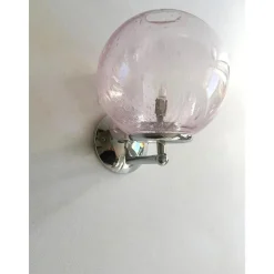 Pinke Pulegoso Murano Glas Wandlampen von Simoeng, 2er Set