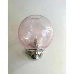 Pinke Pulegoso Murano Glas Wandlampen von Simoeng, 2er Set