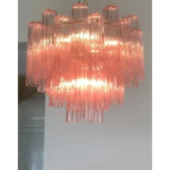Pinker Tronchi Kronleuchter aus Kunstglas von Simoeng für Simoeng