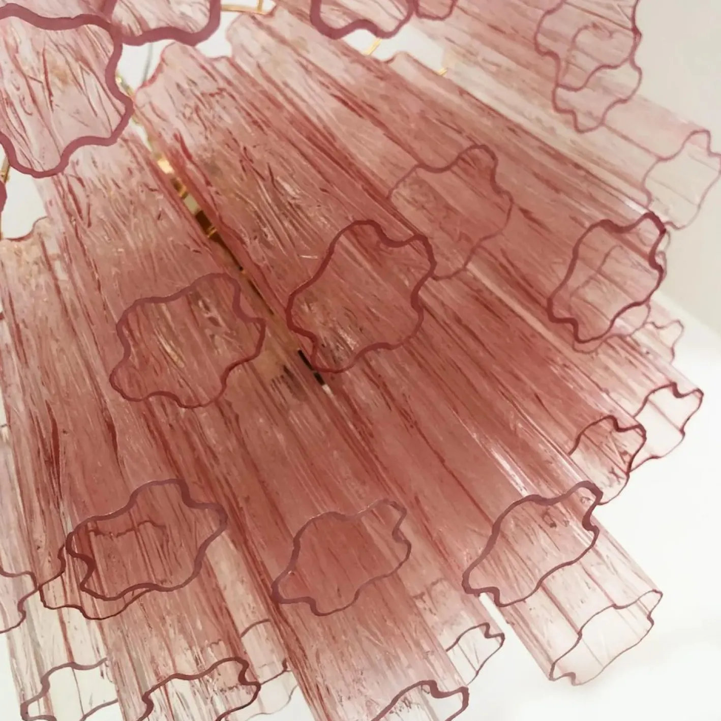 Pinker Tronchi Kronleuchter aus Kunstglas von Simoeng für Simoeng
