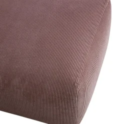 Pinkes malvenfarbenes Set aus Drei-Sitzer Sofa & Fußhocker mit Kordpolstern von COR