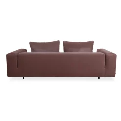 Pinkes malvenfarbenes Set aus Drei-Sitzer Sofa & Fußhocker mit Kordpolstern von COR