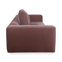 Pinkes malvenfarbenes Set aus Drei-Sitzer Sofa & Fußhocker mit Kordpolstern von COR