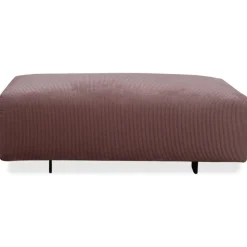 Pinkes malvenfarbenes Set aus Drei-Sitzer Sofa & Fußhocker mit Kordpolstern von COR