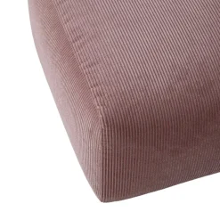 Pinkes malvenfarbenes Set aus Drei-Sitzer Sofa & Fußhocker mit Kordpolstern von COR