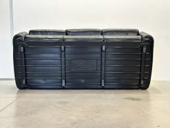Piumotto Sofa aus schwarzem Leder von Arrigo Arrigoni für Busnelli, 1970er