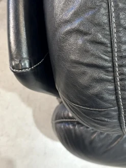 Piumotto Sofa aus schwarzem Leder von Arrigo Arrigoni für Busnelli, 1970er