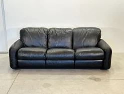 Piumotto Sofa aus schwarzem Leder von Arrigo Arrigoni für Busnelli, 1970er