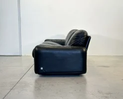 Piumotto Sofa aus schwarzem Leder von Arrigo Arrigoni für Busnelli, 1970er