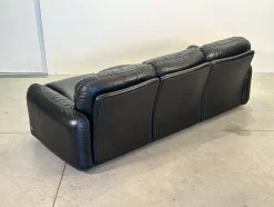 Piumotto Sofa aus schwarzem Leder von Arrigo Arrigoni für Busnelli, 1970er