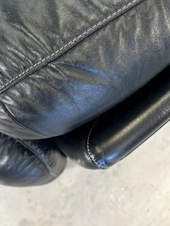 Piumotto Sofa aus schwarzem Leder von Arrigo Arrigoni für Busnelli, 1970er