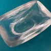 Platina Eisglas Schale von Vicke Lindstrand für Orrefors, 1950er
