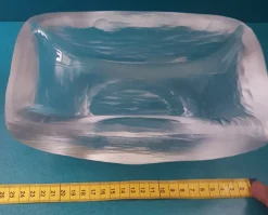 Platina Eisglas Schale von Vicke Lindstrand für Orrefors, 1950er