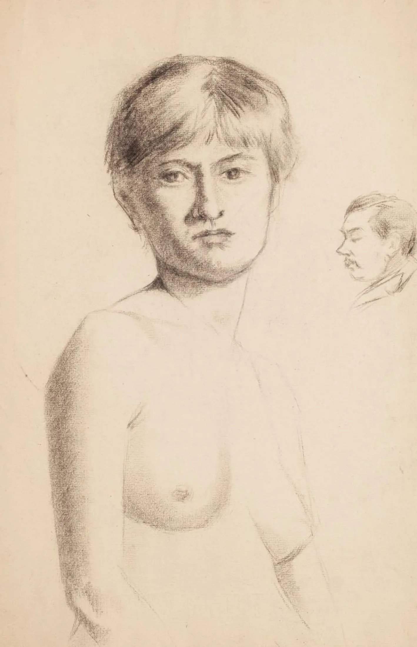 Portrait einer nackten Frau - Früh 1900 - René François Xavier Prinet - Zeichnung des frühen 20. Jahrhunderts
