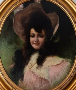 Portrait of a Girl Öl auf Leinwand von Pedro Ribera, 1904
