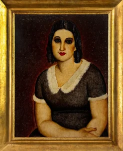 Portrait of Woman - Öl auf Schichtholz von Domenico Cantatore - um 1920 Ca. 1920