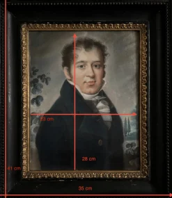 Portraits, 1820-1830, Pastellzeichnungen, gerahmt, 2er Set