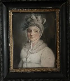Portraits, 1820-1830, Pastellzeichnungen, gerahmt, 2er Set
