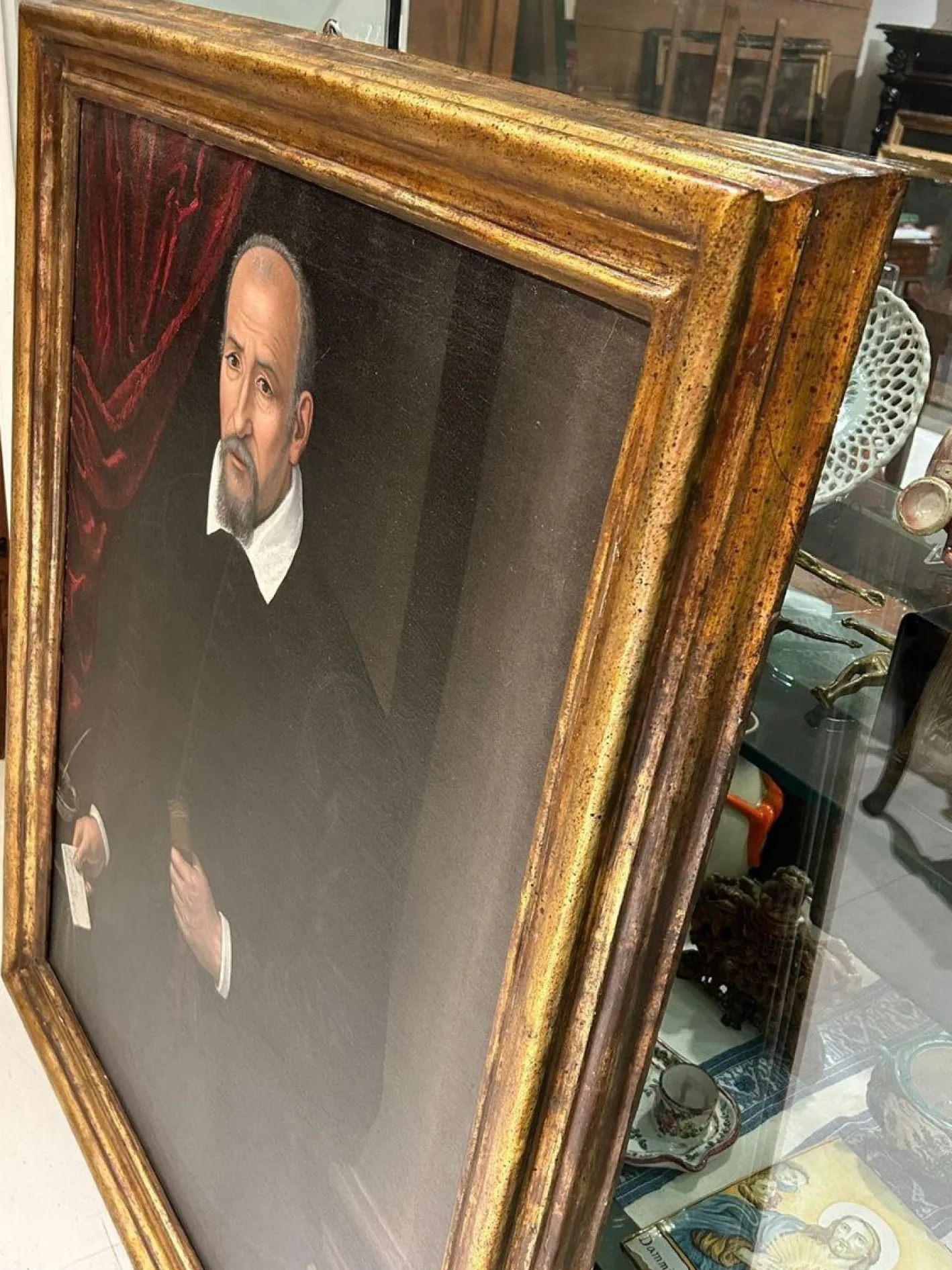 Porträt eines Mitglieds der Florentiner Familie Della Rena, Öl auf Leinwand, Ende 16. Jh.