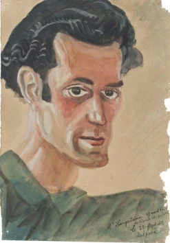 Porträt - Original Aquarell Zeichnung - spätes 20. Jahrhundert spätes 20. Jahrhundert