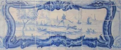 Portugiesische Azulejos Fliesenplatte aus dem 18. Jh. mit Landschaftsmotiv