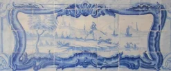 Portugiesische Azulejos Fliesenplatte aus dem 18. Jh. mit Landschaftsmotiv