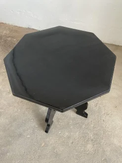 Portugiesisches schwarz lackiertes Mid-Century Wohnzimmerset aus Holz & Stroh, 1960er, 6er Set