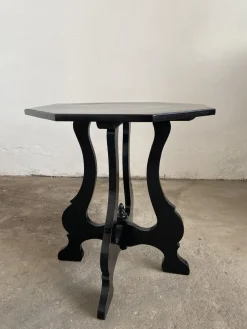 Portugiesisches schwarz lackiertes Mid-Century Wohnzimmerset aus Holz & Stroh, 1960er, 6er Set