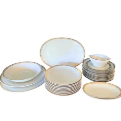 Porzellangeschirr mit Details aus reinem Gold, 1957, 26 . Set