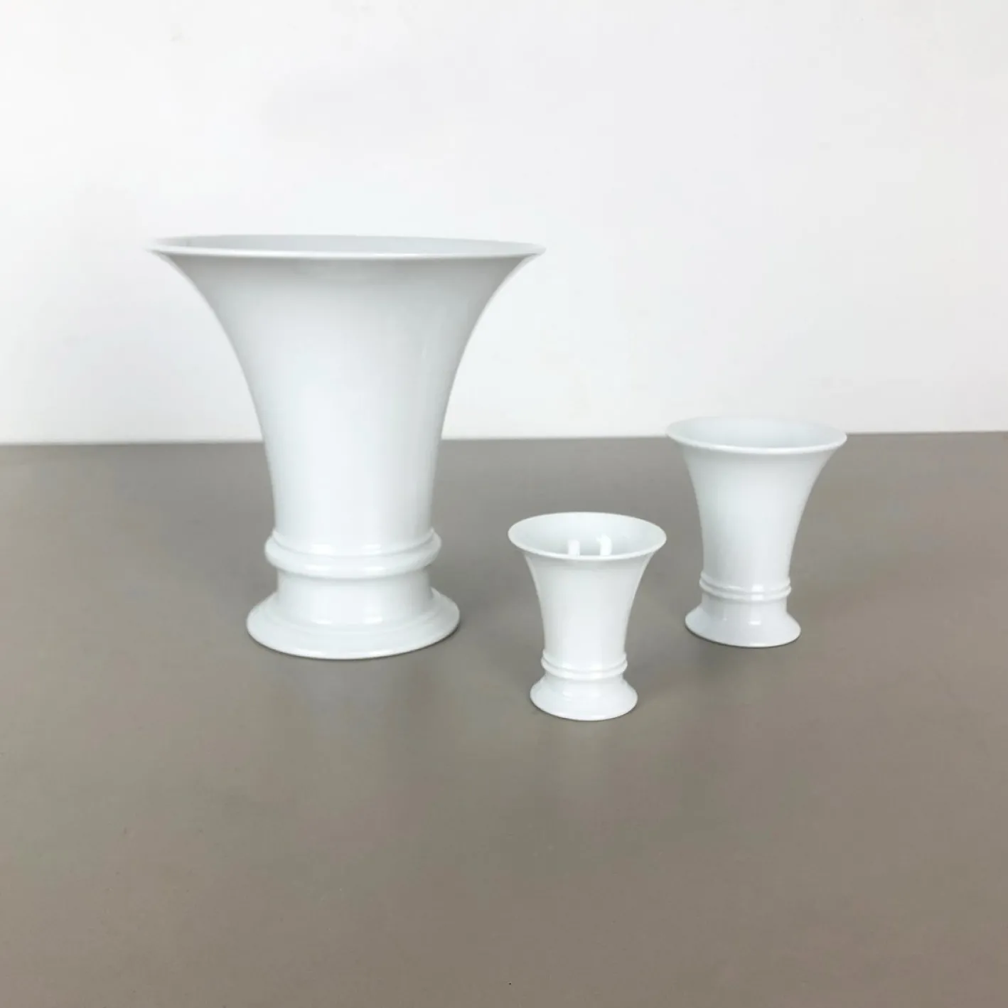 Porzellan Op Art Vase Vase von Fürstenberg Ceramics, 1970er, 3er Set