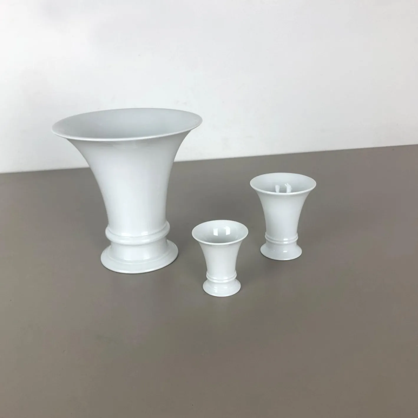Porzellan Op Art Vase Vase von Fürstenberg Ceramics, 1970er, 3er Set