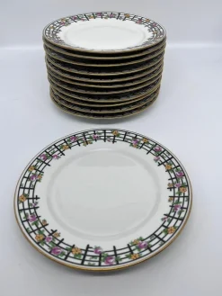 Porzellanteller Art Deco Chabrol und Poirier, 12er Set
