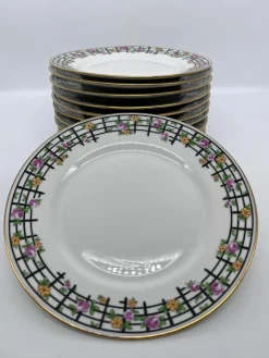 Porzellanteller Art Deco Chabrol und Poirier, 12er Set