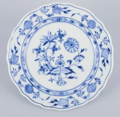 Porzellanteller mit Blauem Zwiebelmuster, Meissen, Deutschland, 5 . Set